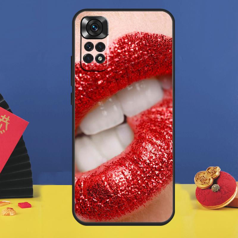 Sexy Red Lips Phone Case For Xiaomi Redmi Note 14 Pro 13 12 9 10 11 15 Pro Plus 10C 12C 13C 14C 15C Cover
