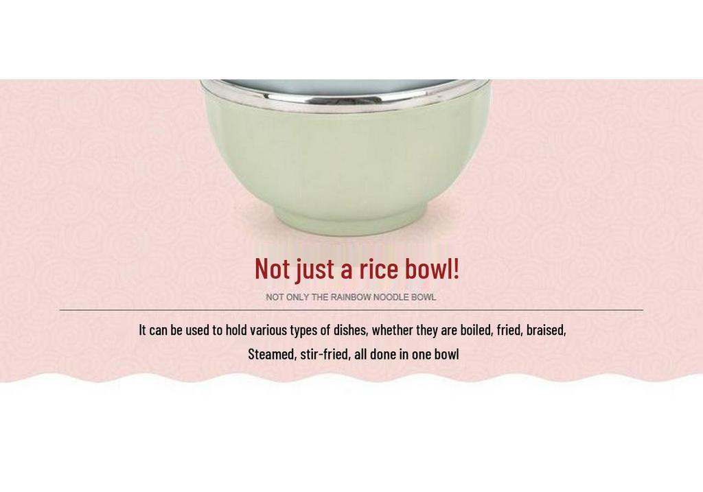 304 Stainless Steel Anti-Scald Drop-Resistant Rice and Soup Bowl for Home Use, Suitable for Adults and Children.