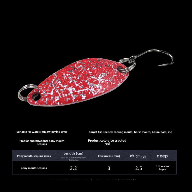 White Stripe Long-Distance Cast Perch Lure with Sequins