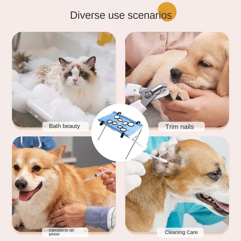 Pet Bathing Hammock Stand Foldable Dog Cat Grooming Drying Table Breathable Mesh Bath Helper for Small Pets