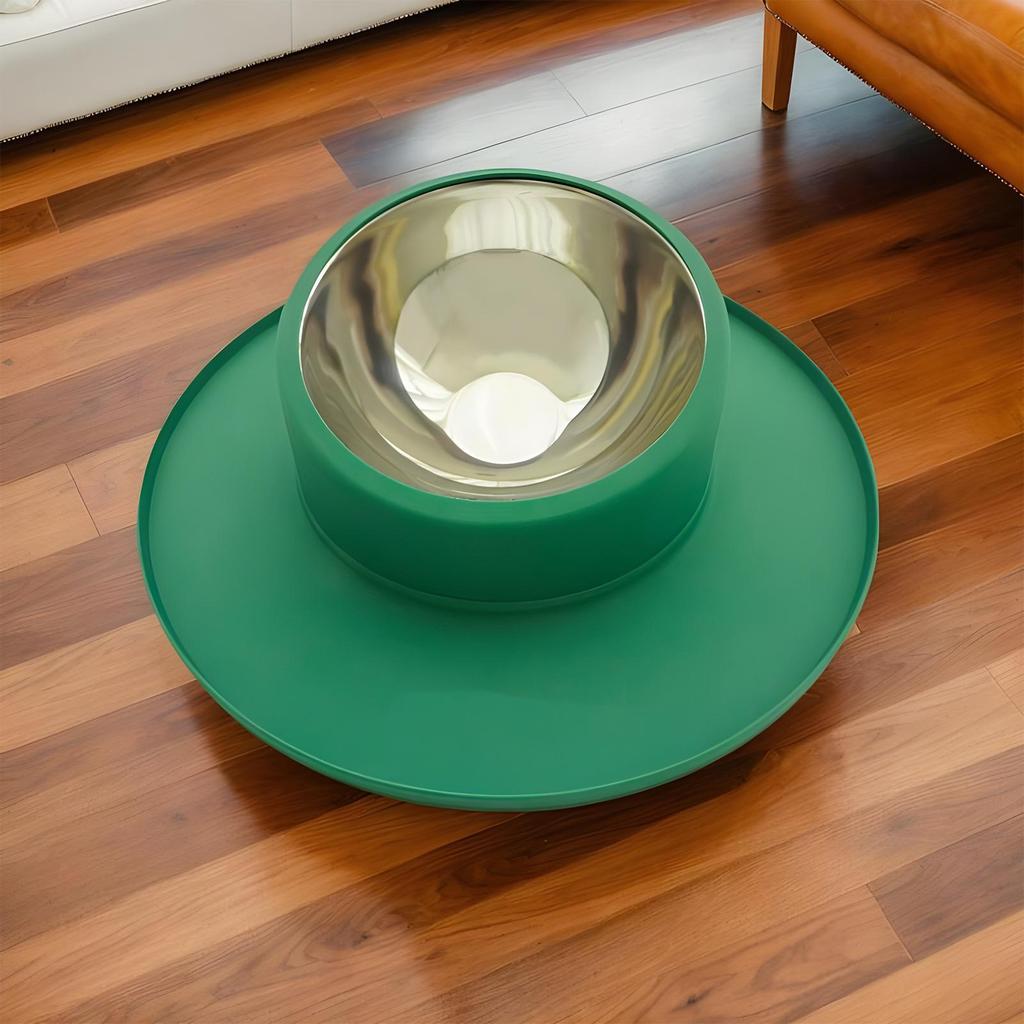 No Tip Pet Water Bowl Silicone Stainless Steel Anti Slip Dispenser Spill Proof Puppy Drinking Bowl For Travel Indoor Kennel