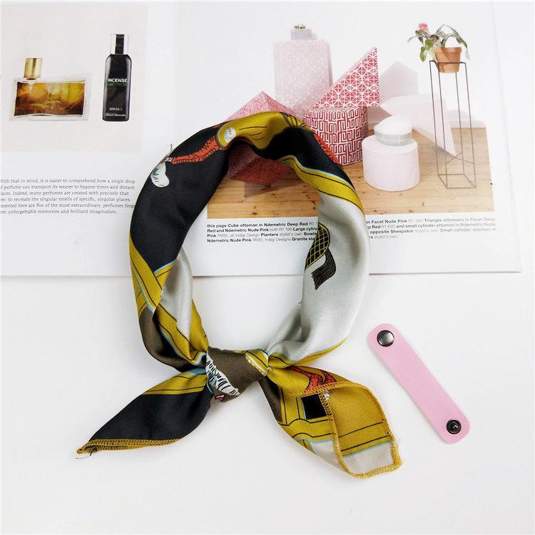 Cotton And Linen Small Square Scarf Silk Scarf Women'S Spring And Autumn New Style Artistic And Versatile Fashionable Temperament Headband Scarf