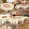 Christmas Tablecloth Rustic Santa Claus Snowman Xmas Table Cover Vintage Dining Table Cloth For Home Living Room Decoration
