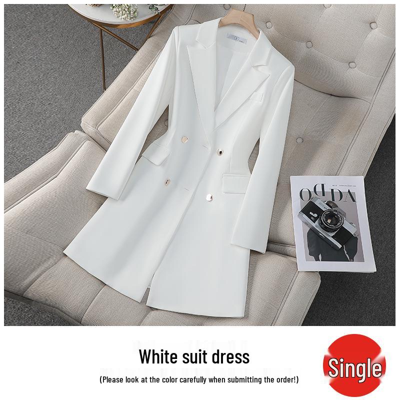 

Женское двубортное платье-костюм Zihong класса люкс черного цвета - Коллекция Осень/Зима 2024 XL