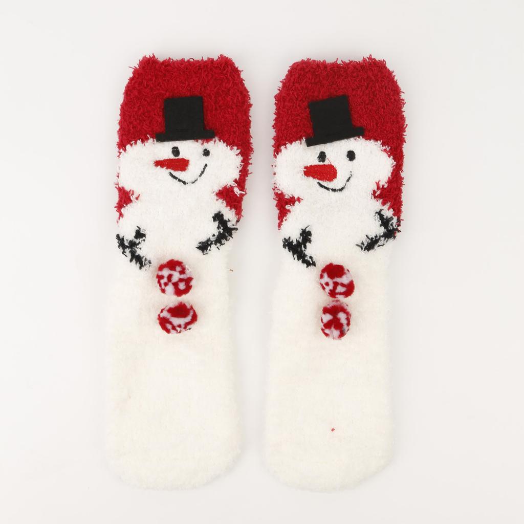 Ladies' Christmas Socks Christmas Tree Socks Thickened Warm Coral Velvet Sleep Socks Cartoon Elk Snowman