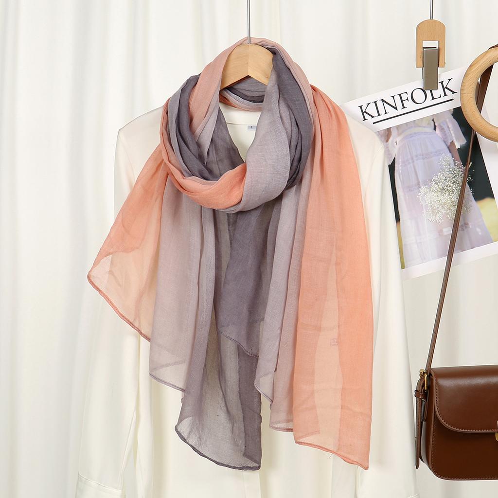 New Print Voile Silk Scarf Shawl Women Sunscreen Silk Scarf Turban Long Wrap Beach Travel Outdoor Accessories Trendy Headband