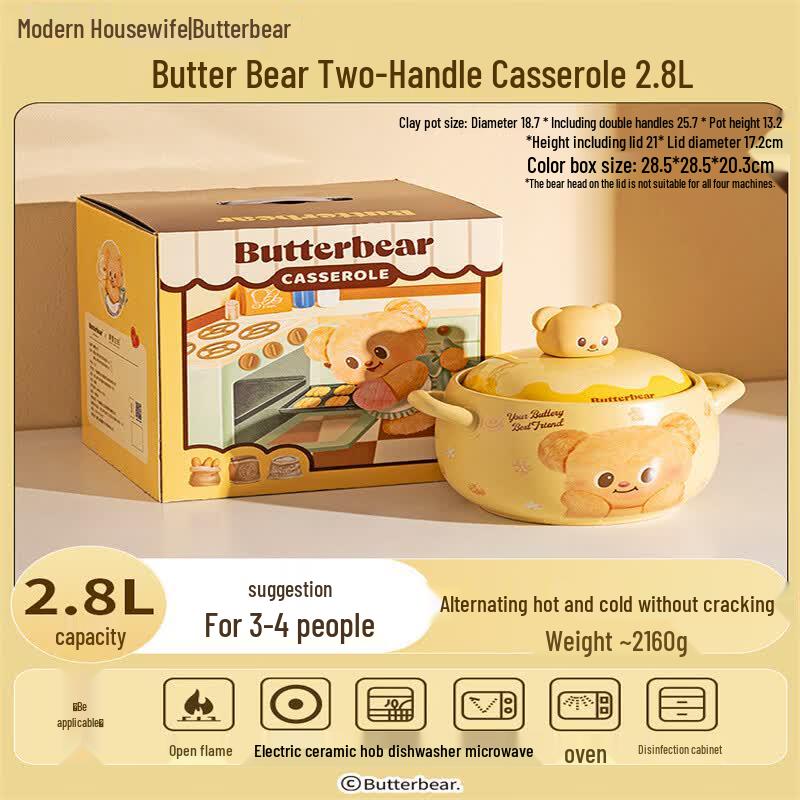 Modern Housewife Butter Bear Casserole Pot 2.8L (3-4 Person)