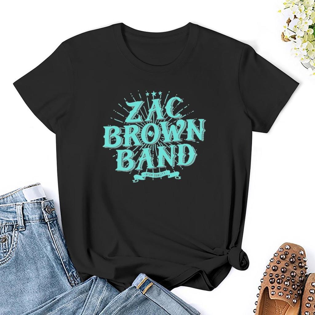 Zac Brown Band T-Shirt Tops Koreanische Mode Weiße T-Shirts für Frauen