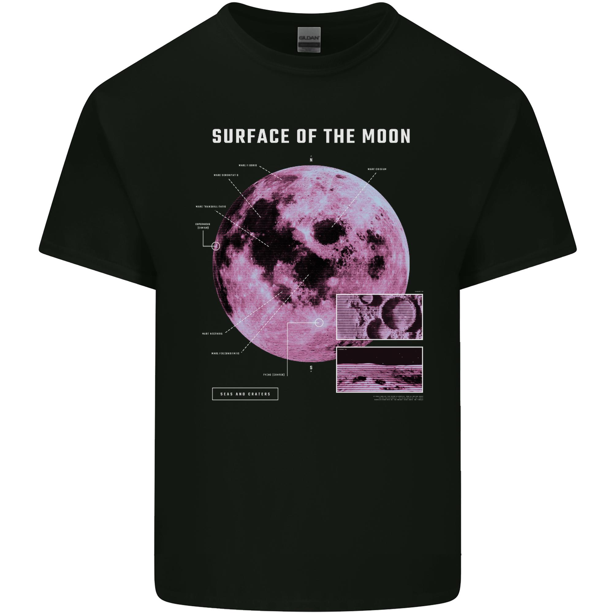 The Surface of the Moon Infogram Unisexs Light Cotton TShirt S