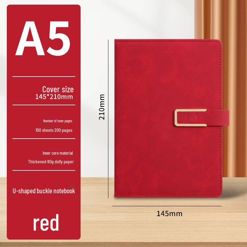 Business A5 Notebook Gift Set with U-shaped Buckle Hardcover - Customizable LOGO for Students and Offices