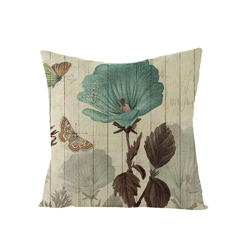 New Retro Flower Pillow Cover Polyester Home Pillow Living Room Sofa Cushion Cushion