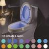8/16-Color LED Toilet Seat Sensor Light - Wall-Mounted, Motion-Activated