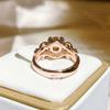 European and American Fashion Micro Diamond Ring Bow Ring Rose Gold Zircon Ring Flower