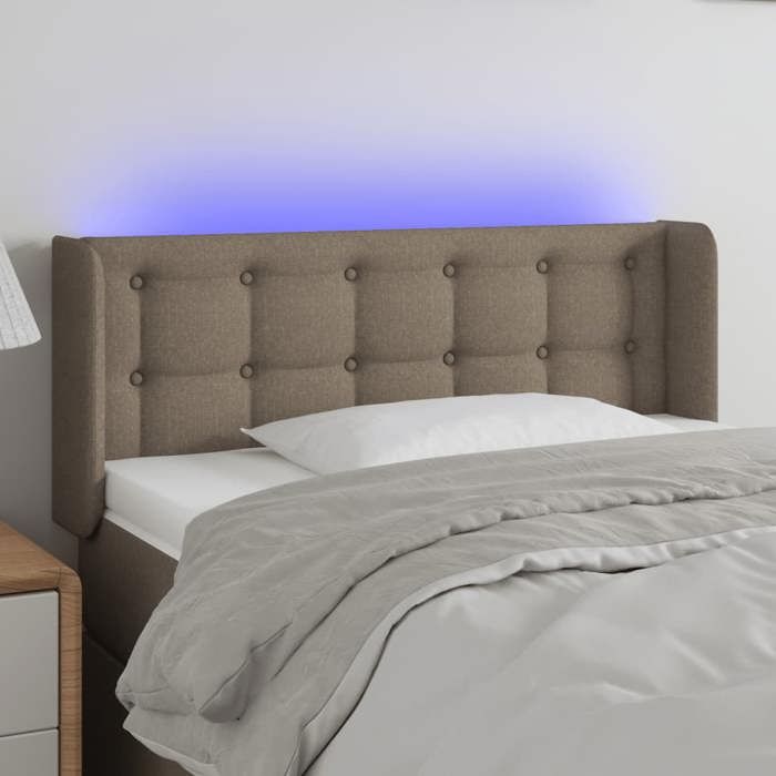 VidaXL LED Headboard Bedroom Furniture Single Bed Accessory Headboard Interior Taupe 3123656