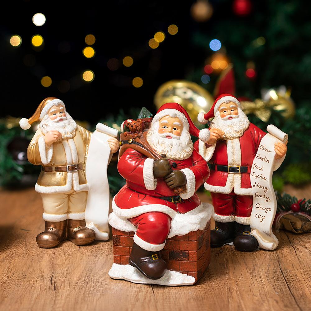 Santa Claus Statue Resin Craft for Christmas Decor Festive Home Garden Ornament Perfect Holiday Gift Xmas Tabletop Decoration