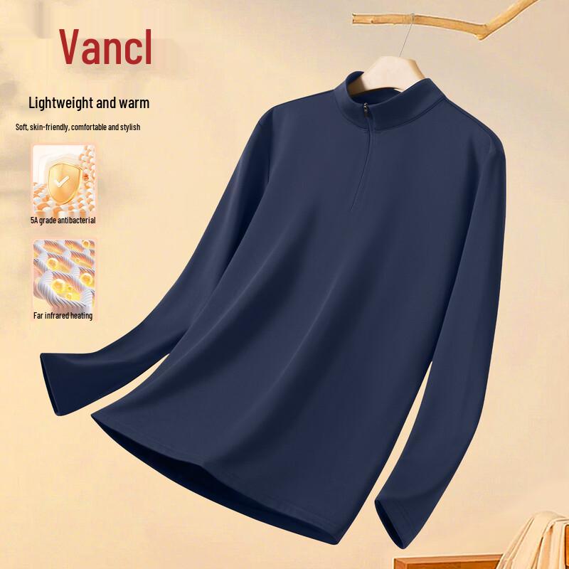 VANCL Men's Fleece-Lined Half-Zip Thermal T-shirt