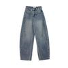 Damen Jeans mit hohem Bund, Retro Blau, Weites Bein, Herbst/Winter 2025, Entspannter Gerader Schnitt