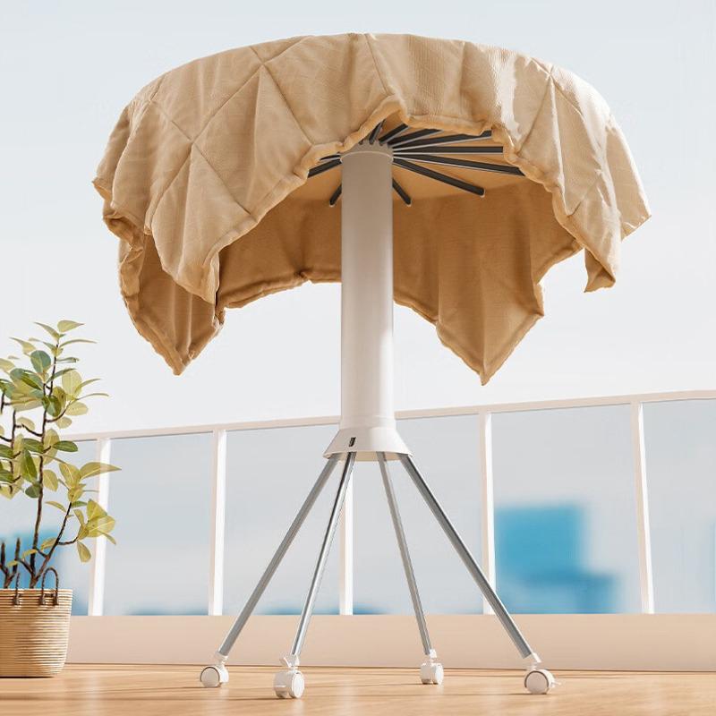 Metal Folding Clothes Racks with Wheel Plastic Floor Portable Clothes Horse Space Saving Outdoor Drying Rack Home Storage Racks