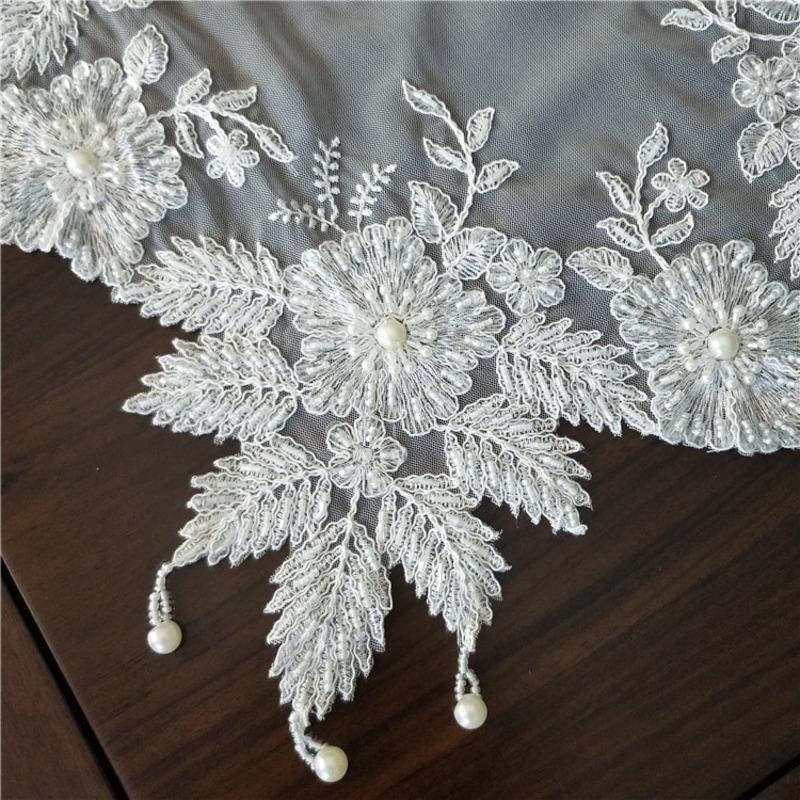High Quality Pastoral Lace Embroidery Beaded Placemat Coaster Coffee Table Mat Cup Small Furniture Electrical Dust Cover Cloth