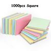 1000pcs 7.6cm Color Sticky Note Square Heart Shape Writbale Blank Office Memo Stickers Important Reminder Tool Office Supplies