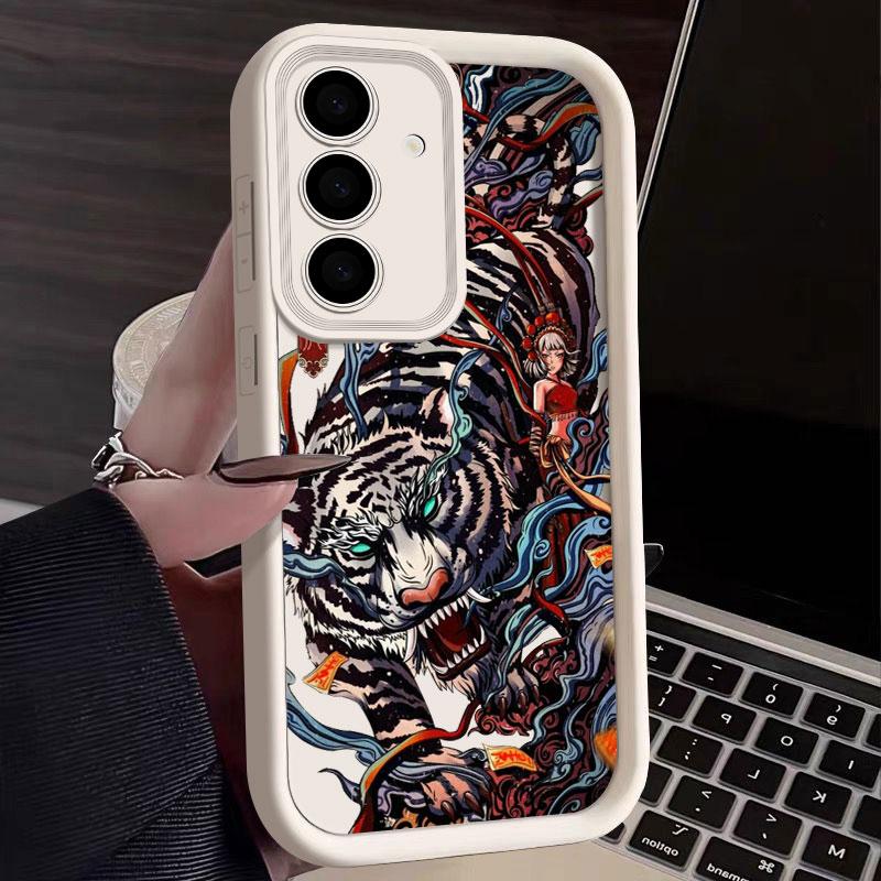 Phone Case For Samsung S26 S25 S24 S23 S21 S20 Ultra Cool Tiger Dragon Cloud Pattern Funda For Galaxy S25 S24 FE S26 Plus Cover