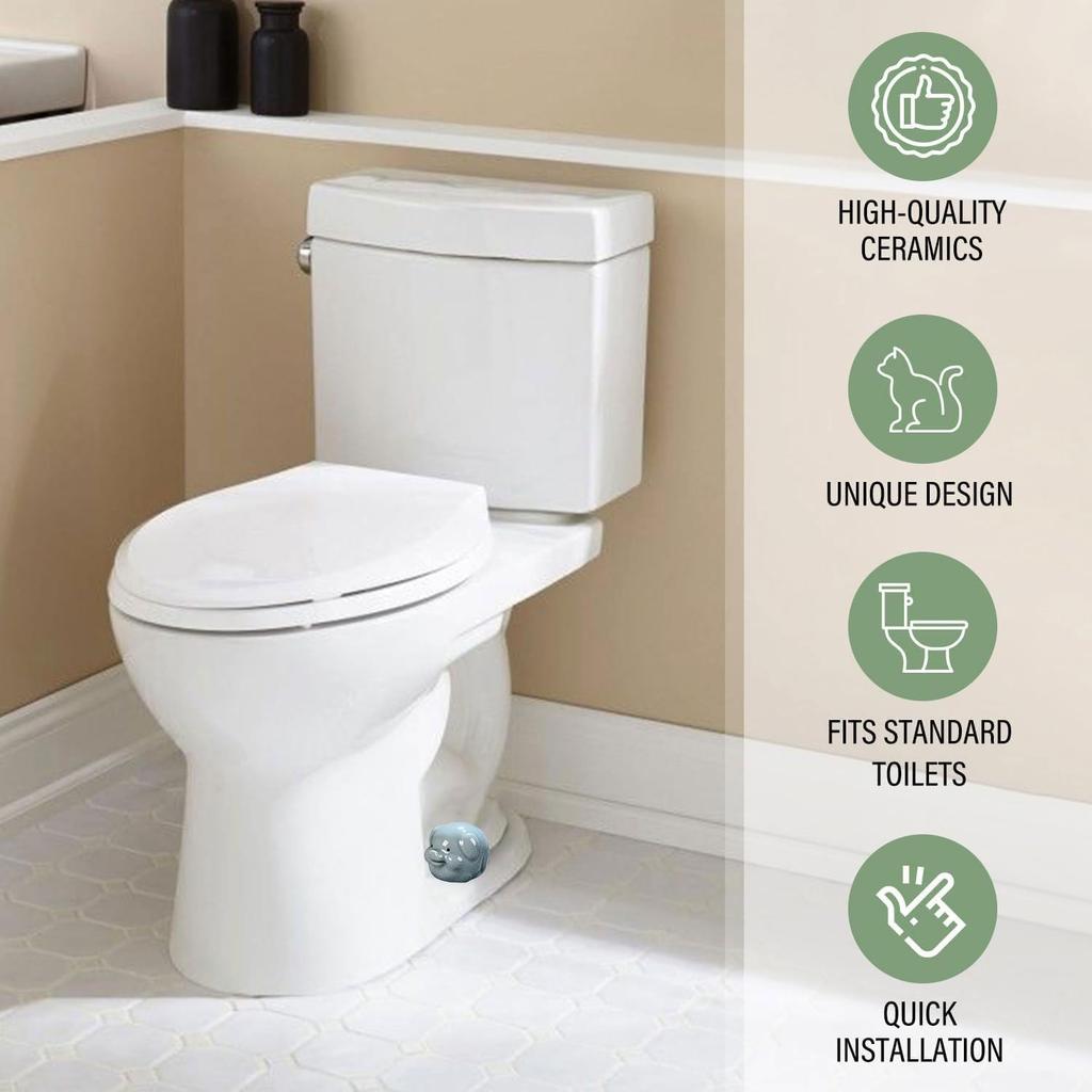 2 Pieces Decorative Toilet Bolt Cover, Cute Animal Toilet Bolt Cover,Craftsmanship Ceramic Toilet Bolt Cover, Cute Bathroom Decoration, Easy to