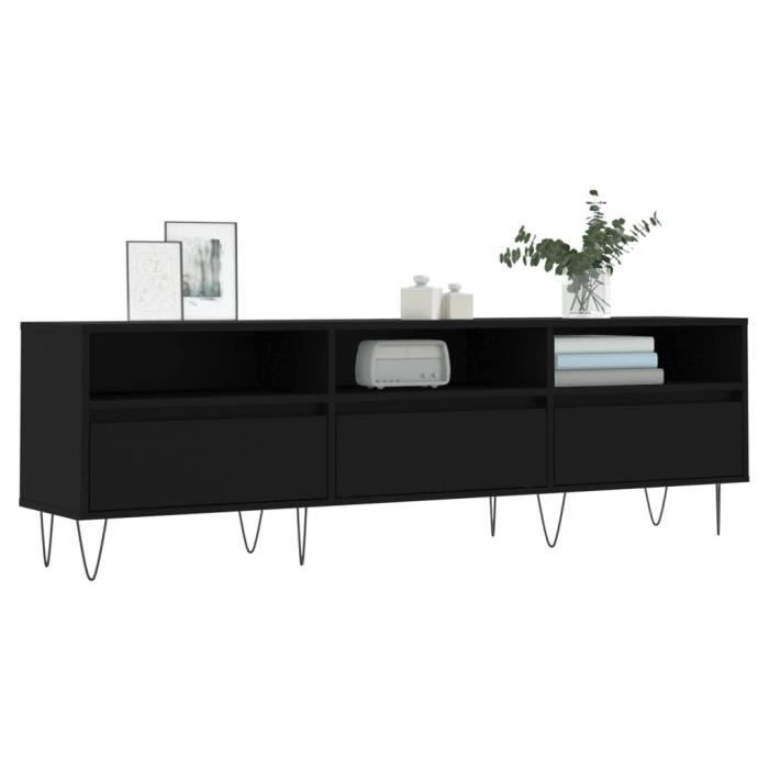 VidaXL Meuble TV noir 150x30x44,5 cm bois d'ingénierie 831277