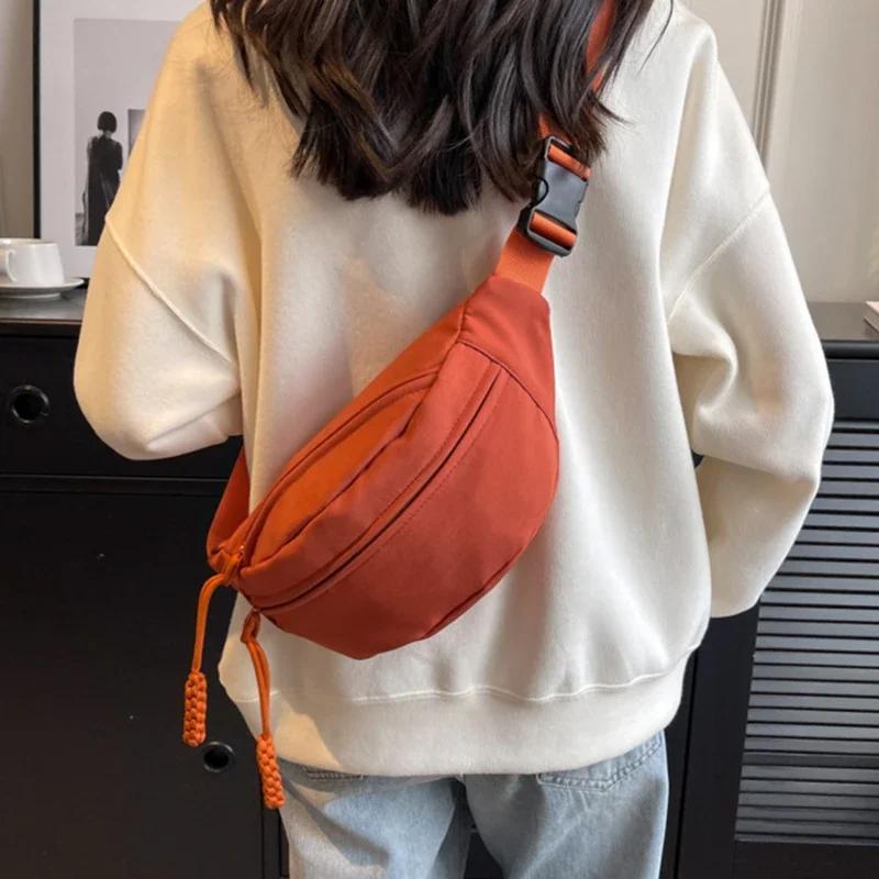 Half Mo Women's Chest Bag New Oxford Cloth Large Capacity Waist Bags Waterproof Multifunctial Running Belt Bags Sport