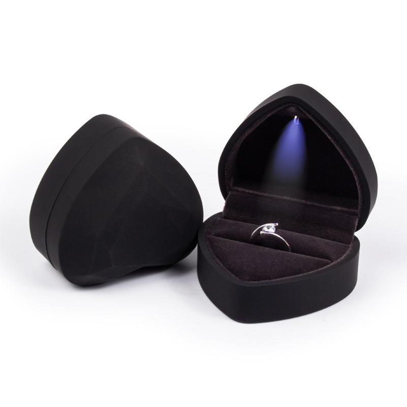 Heart-shaped Led Lighted Jewelry Box, Diamond Ring Gift Storage Packaging Box, Ring Box