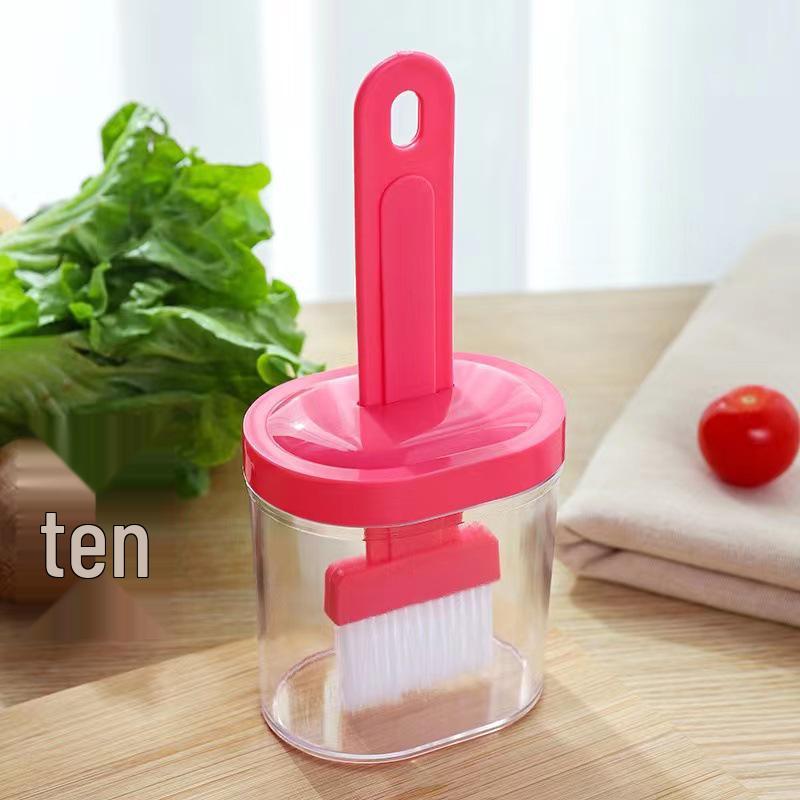 High Temperature Resistant Silicone Oil Bottle Brush with Lid and Base for BBQ, Baking, and Pancakes