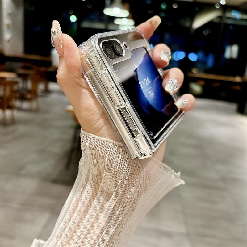 Cases For Samsang Z Flip6 5G For Magsafe Phone Transparent Case For Galaxy Z Flip 6 5 4 3 Tough Shockproof Wireless Charging Magsafing Cover