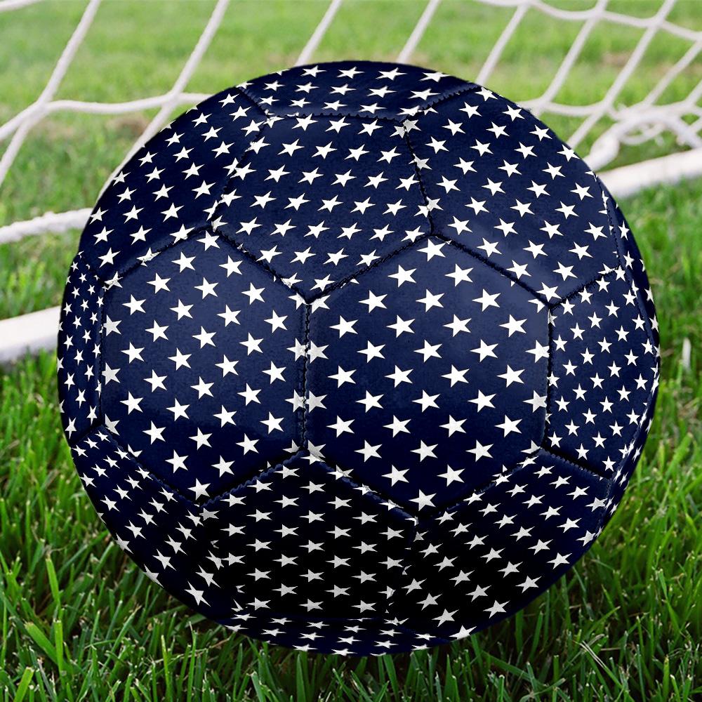 Star Pattern Indoor Size 5 Soccer Ball Colorful Machine Stitched PVC Competition Ready Durable High-Bounce