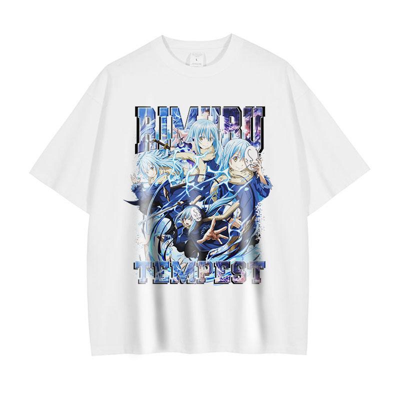 Anime That Time I Got Reincarnated As a SSlime T Shirts Streetwear Vintage Washed Rimuru Tempest Tshirt Oversize Tops Tees Unisex