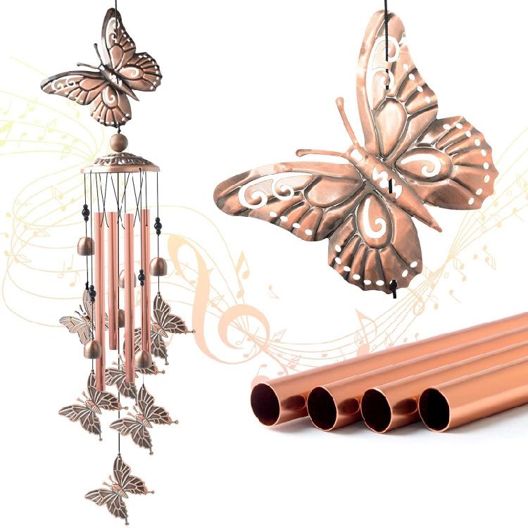 Butterfly WindChime Perfectly Decorate Garden or Yard Outdoor Decorations Windchimes for Christmas, Weddings, Birthdays