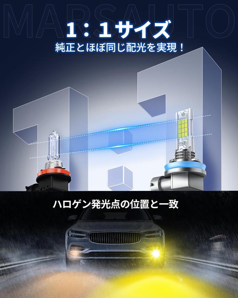 Marsauto H11 LED Fog Super Bright H8 LED Fog Vehicle Inspection LED Fog H16 IP68 Waterproof and Instant 24 LED DC12V Over Hours Set of Warranty