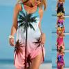 Ladies Boho Summer Dress Sexy Sleeveless  Print Hawaiian Casual Loose Comfortable  Sundress