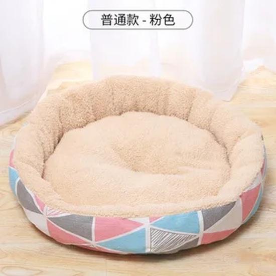 Round Dog Bed House Dog Mat Long Plush Cats Nest Dog Basket Pet Cushion Soft Warm Sleeping Pets Supplies All Seasons Universal