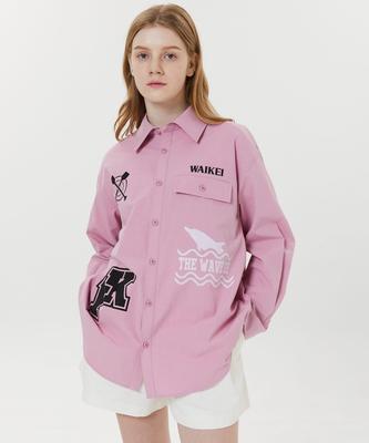 WAIKEI Graphic Oversized Shirt Pink
