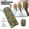 Schmutzabweisender Schlafsack Camouflage Grün Bettwäsche Mit Hut Warm Geeignet Für Outdoor-Camping, Wandern Und Rucksacktouren