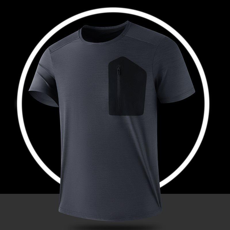 Men's Ice Silk Quick-Dry Cycling T-Shirt - High Elastic, Lightweight, Breathable, Short Sleeve, Round Neck Sportswear Top