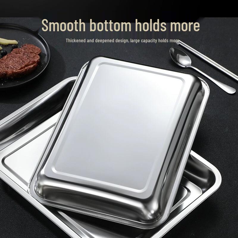 JingZhiFeng Stainless Steel Square Serving Tray