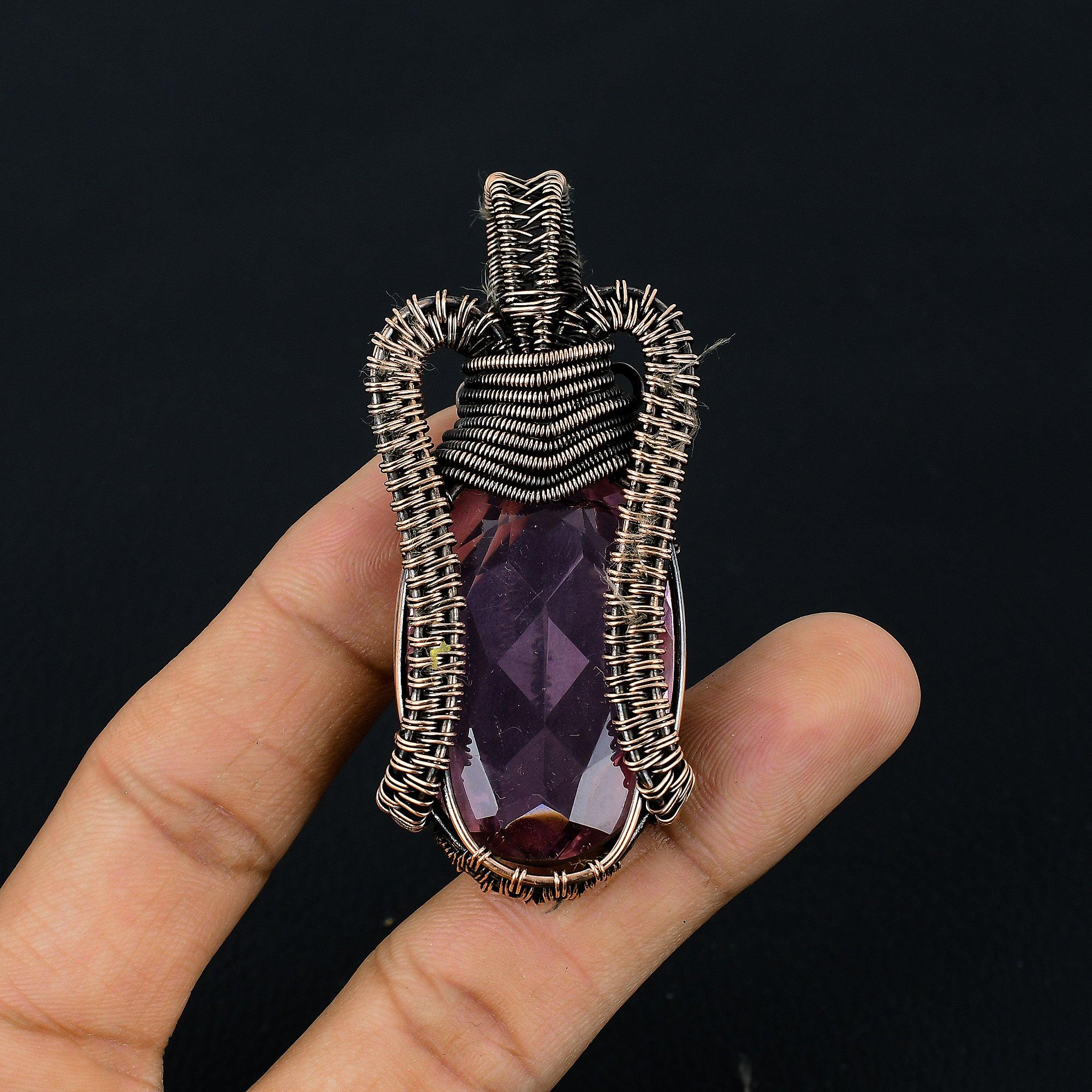 

Кунцит Подвеска Драгоценный камень Ювелирные изделия, Подвеска, обернутая медной проволокой 999 пробы, Подарок для женщин Подвеска ручной работы 2.55 Inches