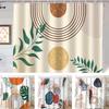 Shower Curtain Set Mid Century Curtains Bathroom Set Non-Slip Bohemian Style Set Decor Floor Rug Bath Mats Toilet Lid Cover