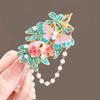 Elegant Chinese Butterfly Flower Tassel Hair Clip for Hanfu & Qipao