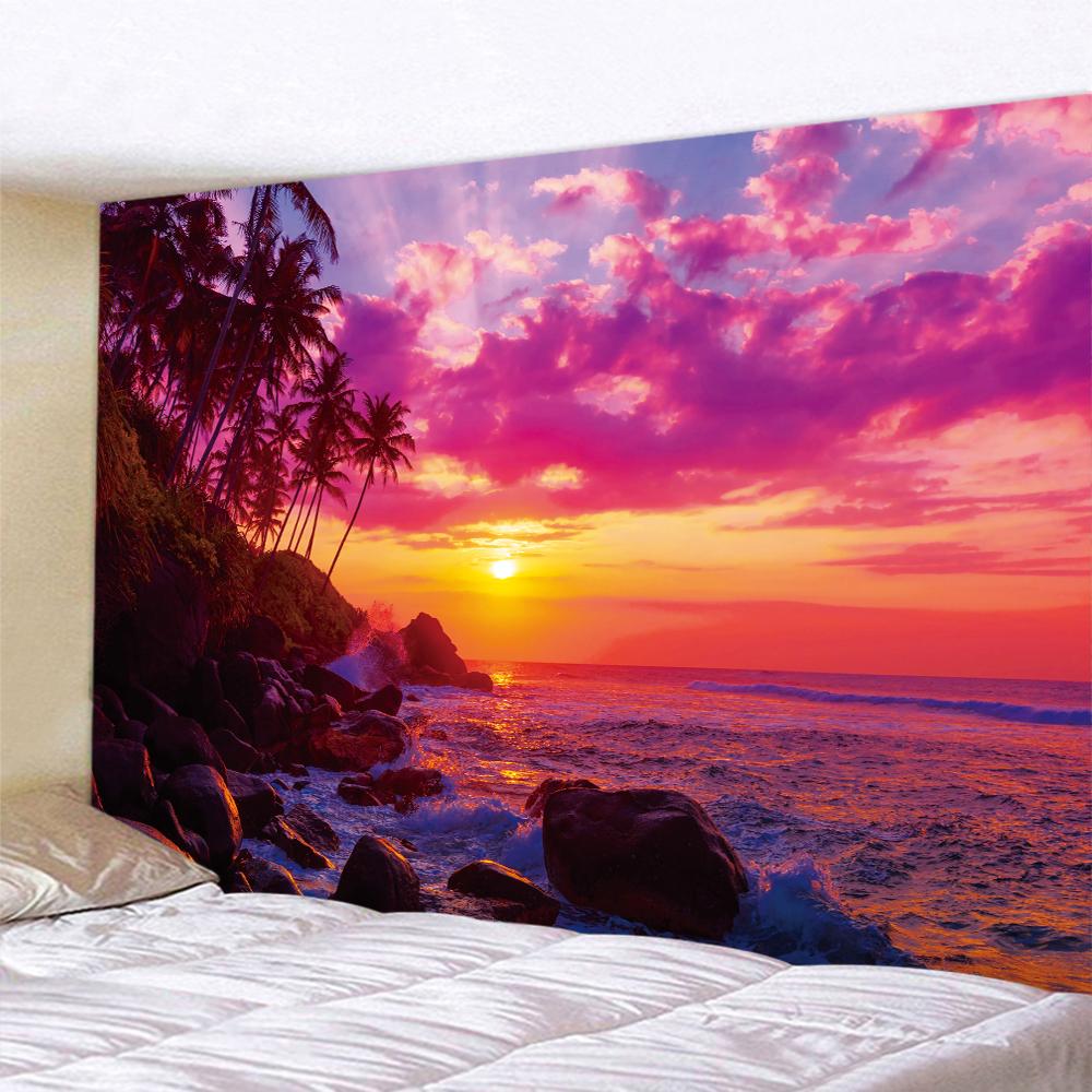 

Seaside Beach Sunset Psychedelic Scene Home Decor Art Tapestry Hippie Bohemian Tarot Room Wall Mandala Hanging 74x94cm(29x37in)