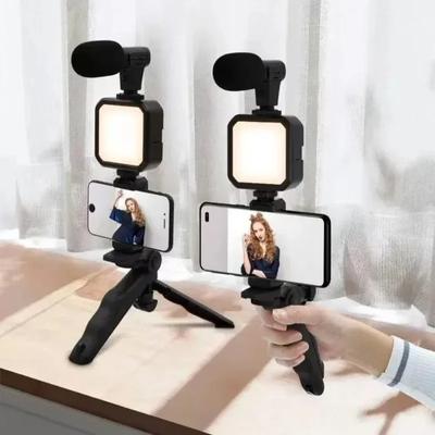 Mobile Tripod Kit with Microphone LED Fill Light Handheld Live Broadcast Mini Portable Photography Live Broadcast Fill Light
