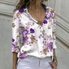 1116 European and American style women's cardigan long-sleeved shirt 1D printed butterfly versatile top