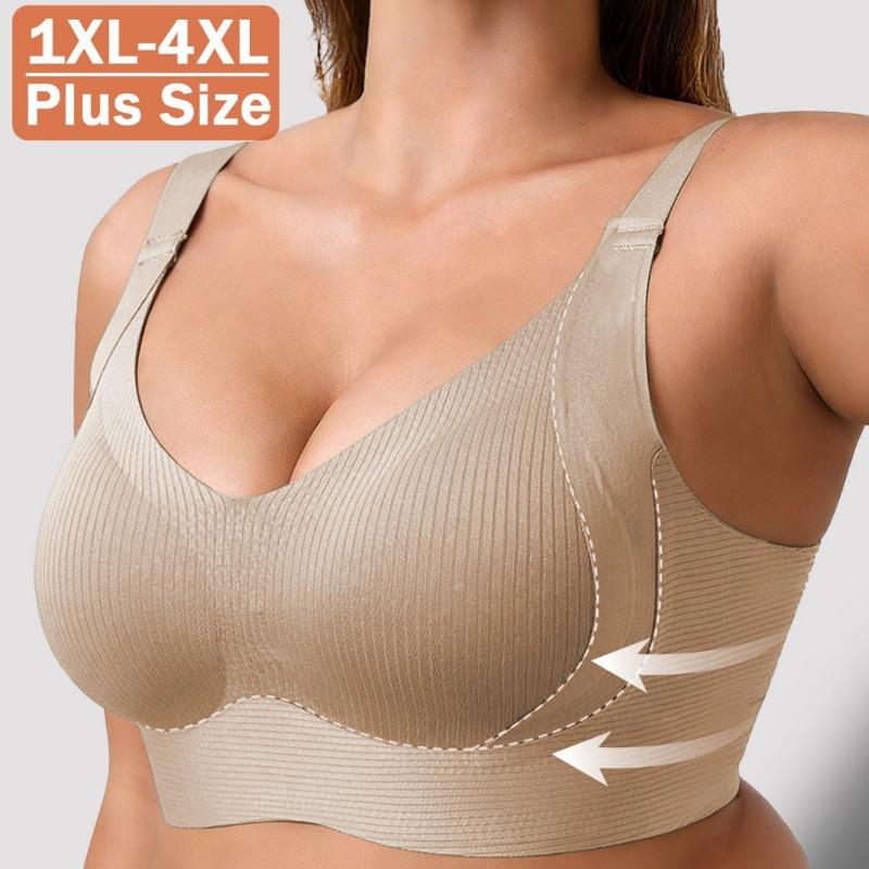 Us Eu Size Plus Size Seamless Wireless Push Up Back Closure Bra