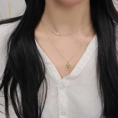 Women's 925 Silver Double-Sided Long Necklace Worn by Blackpink's Rosé