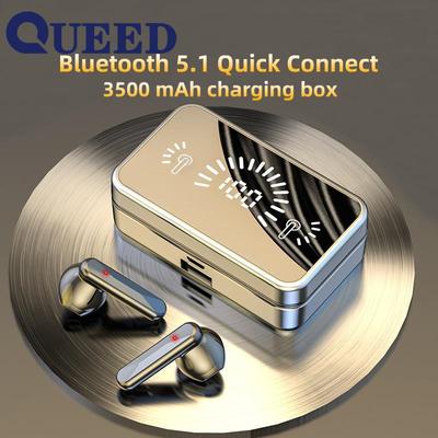 Neues Mirror Wireless Bluetooth Headset 5.2 Mini Binaural Unsichtbares In-Ear Ultra-langes Standby mit Griff
